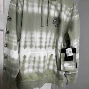 Vans Olive and White Tie-Dye Hoodie
